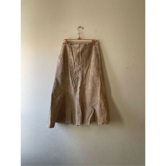 Vintage‎ Chicos leather suede midi skirt size medium - Picture 1 of 6